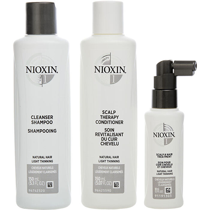 Nioxin Set-3 Piece Full Kit System 1 With Cleanser Shampoo 150ml/5oz & Scalp Therapy Conditioner 150ml/5oz & Scalp Treatment 30ml/1.7oz