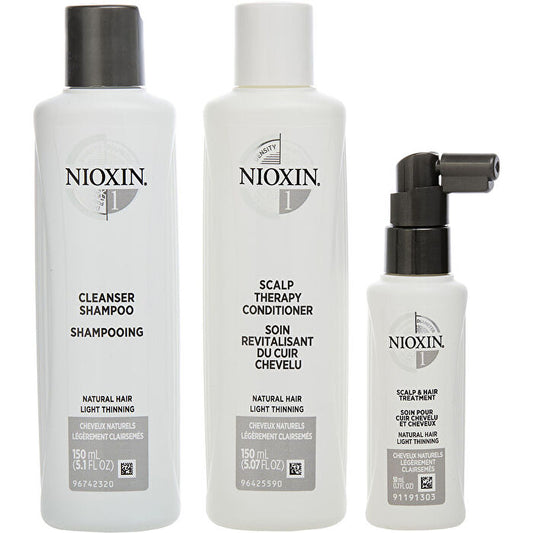 Nioxin Set-3 Piece Full Kit System 1 With Cleanser Shampoo 150ml/5oz & Scalp Therapy Conditioner 150ml/5oz & Scalp Treatment 30ml/1.7oz