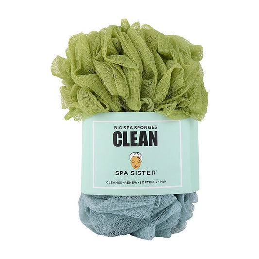 Spa Accessories Spa Sister Jumbo Sponge (green & Marine) 2 Pack