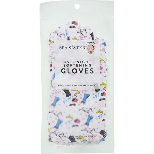 Spa Accessories Overnight Softening Gloves - Lingerie Print