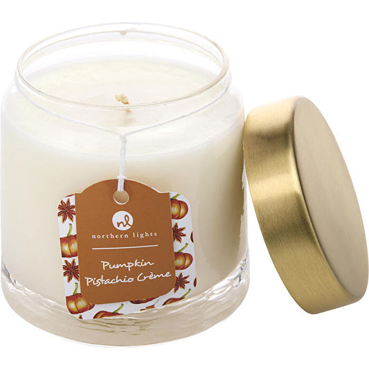 Northern Lights Pumpkin Pistachio Creme Scented Soy Glass Candle 300ml/10oz