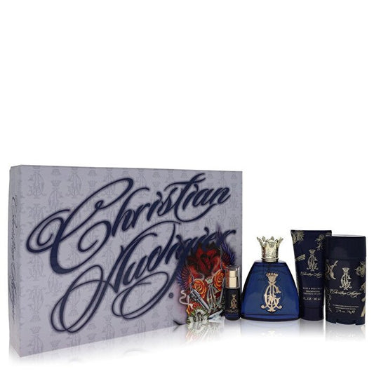 Christian Audigier Gift Set - 3.4 oz Eau De Toilette Spray + MIN Eau De Toilette + 3 oz Body Wash + 2.75 Deodorant Stick