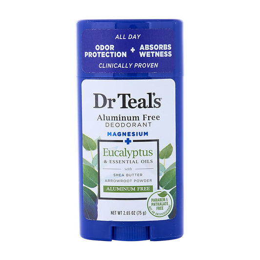 Dr. Teal's Aluminum Free Deodorant - Magnesium+ Eucalyptus & Essential Oils 75g/2.6oz