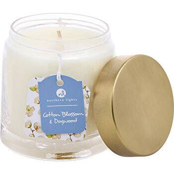 Northern Lights Cotton Blossom & Dogwood Scented Soy Glass Candle 300ml/10oz