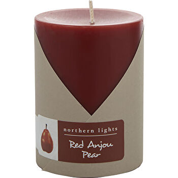 Northern Lights Red Anjou Pear One 3x4 Inch Pillar Candle