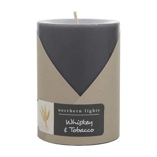 Northern Lights Whiskey & Tobacco One 3x4 Inch Pillar Candle