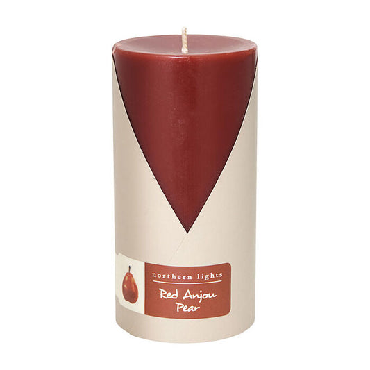 Northern Lights Red Anjou Pear One 3x6 Inch Pillar Candle