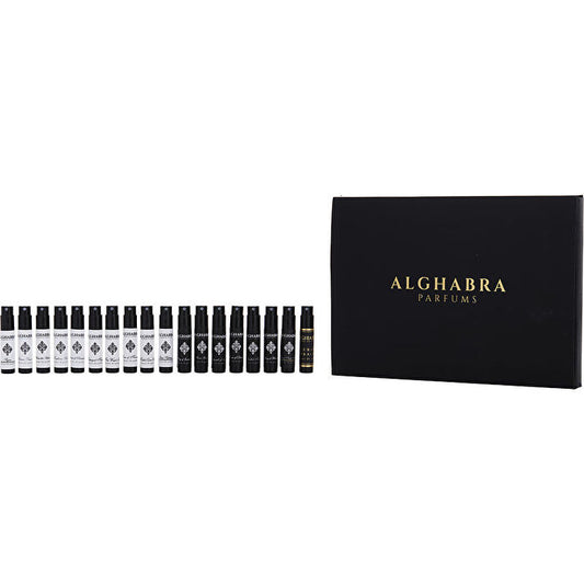 Alghabra Parfums Variety Discovery Set With Collection #1: Poetic Scents Of Damascus & Collection #2: Senses Of Istanbul & Collection # 3: Wonders Or Russia & Collection #4: A Tribute To Art & Collection # 5: Essence Of Origins And All Are Extr 18 Pc