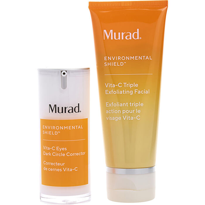 Murad The Glow Clinic Set: Vita-c Triple Exfoliating Facial 60ml/2.7oz & Vita-c Eyes Dark Circle Corrector 0.5oz 2pcs