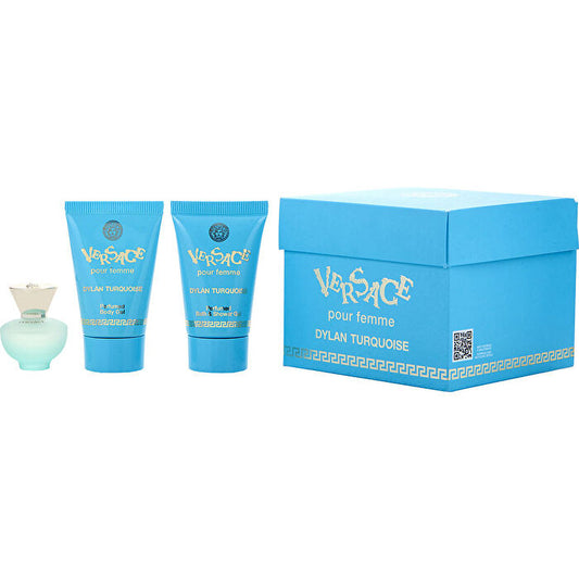 Versace Dylan Turquoise Eau De Toilette 0.17 & Body Gel & Shower Gel 0.8oz