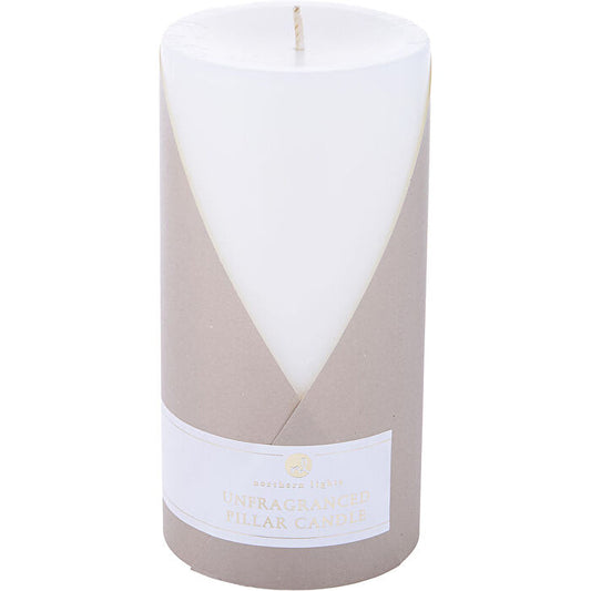 Northern Lights Unfragranced White One 3x6 Inch Pillar Candle