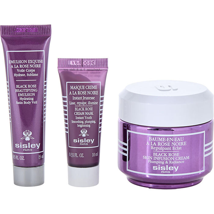 Sisley Black Rose Set: Black Rose Skin Infusion Cream 30ml/1.6oz & Black Rose Cream Mask 0.34oz & Black Rose Beautifying Emulsion 0.5oz 3pcs