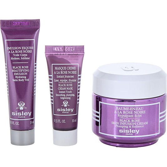 Sisley Black Rose Set: Black Rose Skin Infusion Cream 30ml/1.6oz & Black Rose Cream Mask 0.34oz & Black Rose Beautifying Emulsion 0.5oz 3pcs