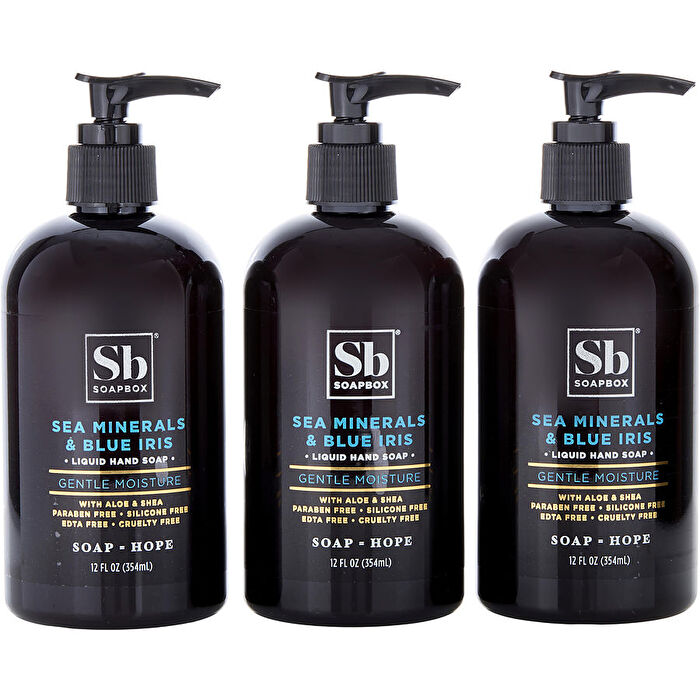 Soapbox Sea Minerals & Blue Iris Gentle Moisture Liquid Hand Soap (3 Pack) --3x354ml/12oz