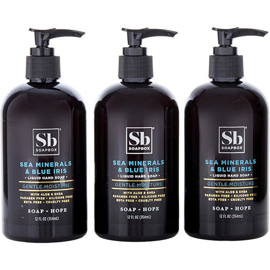 Soapbox Sea Minerals & Blue Iris Gentle Moisture Liquid Hand Soap (3 Pack) --3x354ml/12oz