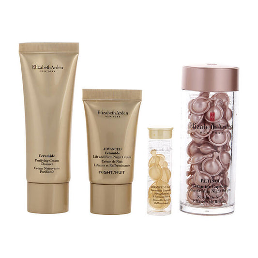 Elizabeth Arden Retinol Smooth & Renew Set: Retinol Ceramide Capsules Line Erasing Night Serum 60pcs & Advanced Ceramide Lift And Firm Night Cream 0.5oz & Advanced Ceramide Light Capsules 7pcs & Ceramide Purifying Cream Cleanser 30ml/1.7oz 4pcs
