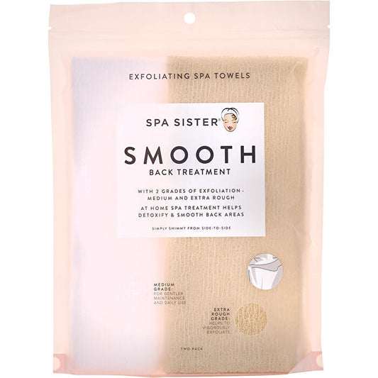 Spa Accessories Spa Sister Twin Exfoliating Spa Towels (white & Beige)