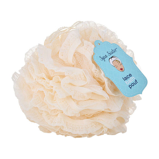Spa Accessories Vintage Lace Bath Pouf - Light Beige