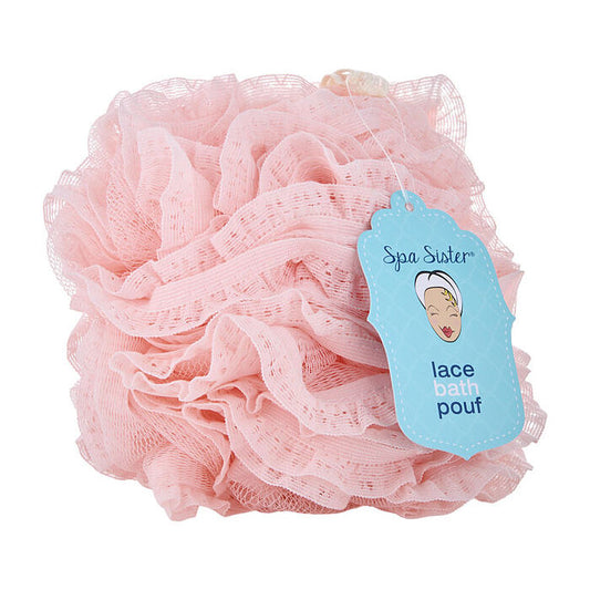 Spa Accessories Vintage Lace Bath Pouf - Blush