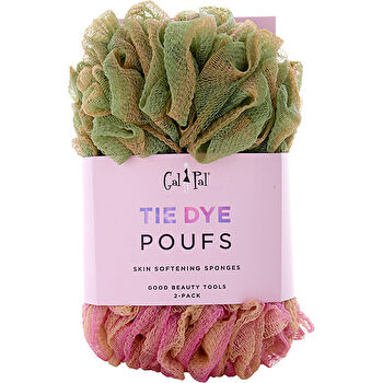 Spa Accessories Tie Dye Skin Softening Sponges (peach Nougat/jade) 2 Pack