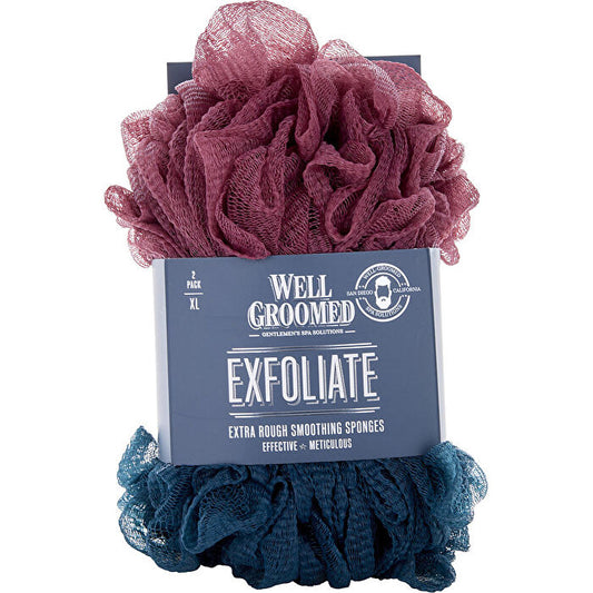 Spa Accessories Exfoliate Extra Rough Smoothing Sponges - Maroon/dark Teal 2 Pack