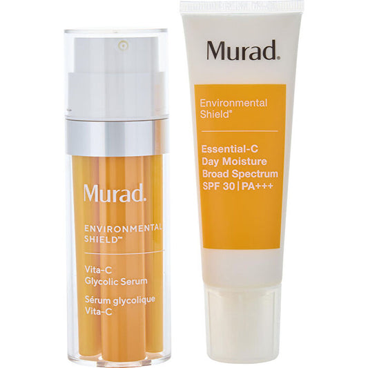 Murad The Power Brightener Set: Vitamin C Glycolic Serum 30ml/1oz & Essential C Day Moisture Spf 30 50ml/1.7oz 2pcs