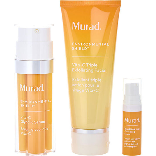 Murad The Dark Spot Corrector Set: Vita-c Glycolic Serum 30ml/1oz & Rapid Dark Spot Correcting Serum 5ml/0.17oz & Vita-c Triple Exfoliating Facial 80ml/2.7oz 3pcs