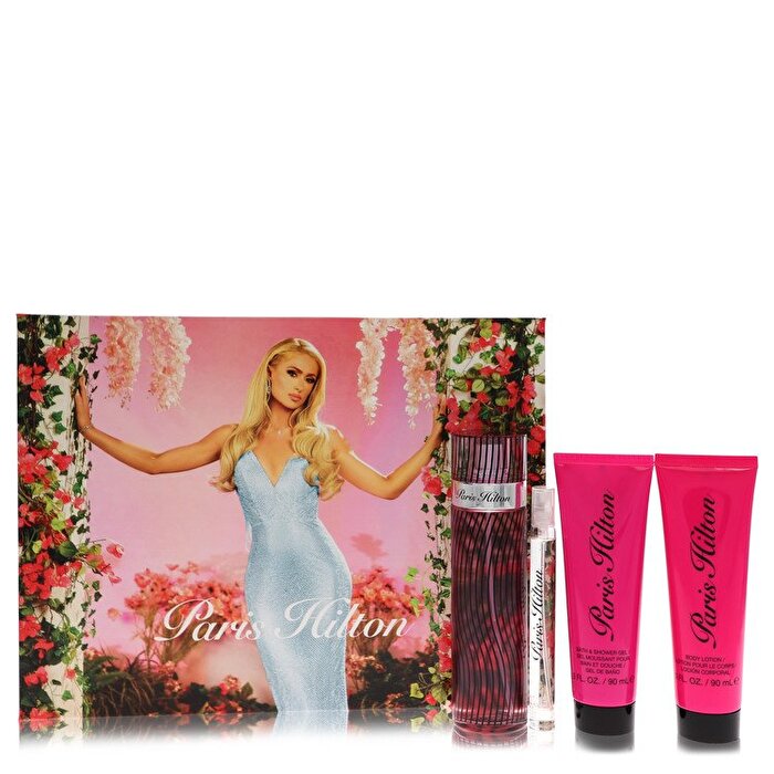 Paris Hilton Gift Set - 3.4 oz Eau De Parfum Spray + 3 oz Body Lotion + 3 oz Shower Gel + Mini Eau De Parfum Spray