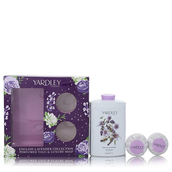 Yardley London English Lavender Gift Set - Perfumed Talc + 2-3.5 oz Soap
