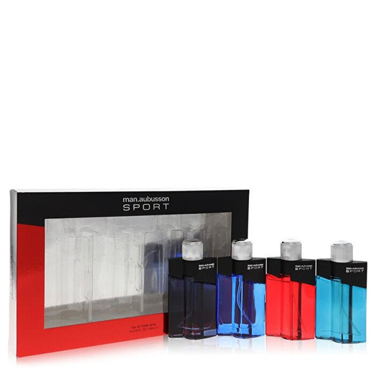 Aubusson Man Aubusson Sport Sport Eau De Toilette Spray ( One each of Sport Blue, Sport Red, Sport Aqua, Sport Black) --