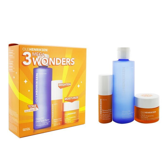 Ole Henriksen 3 Mega Wonders Set: Banana Bright Vitamin C Serum 15ml + Glow2OH Dark Spot Toner 190ml + C-Rush Brightening Gel Cr��me 35ml 3pcs